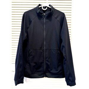 Lululemon Men's Tennis Jacket Size Large Black Full Zip With Zipper Side Pockets